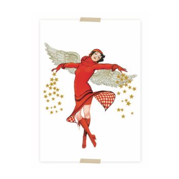 Dame in rood met vleugels | Lylies