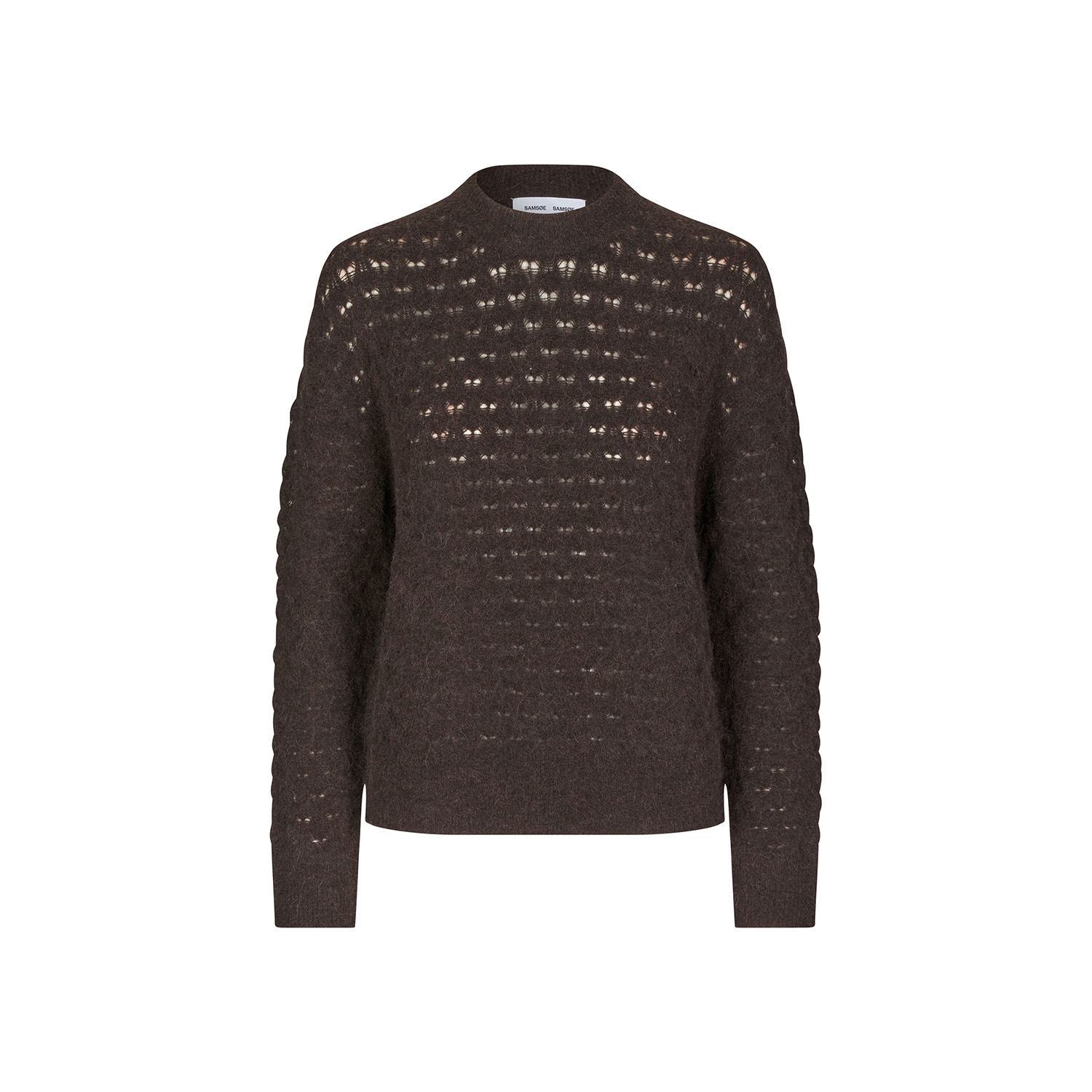 Saanour Pointelle Sweater Chocolate Torte | Samsøe Samsøe