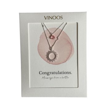 Glass Necklace Congratulations Silver | Vinoos