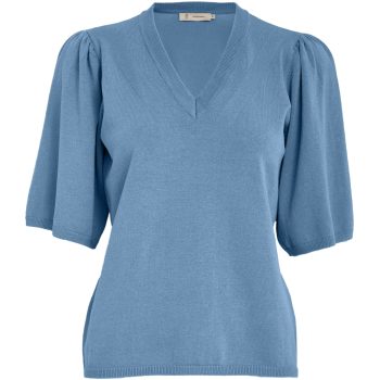 Glenda Short Sleeve Knit Faded Denim | Peppercorn