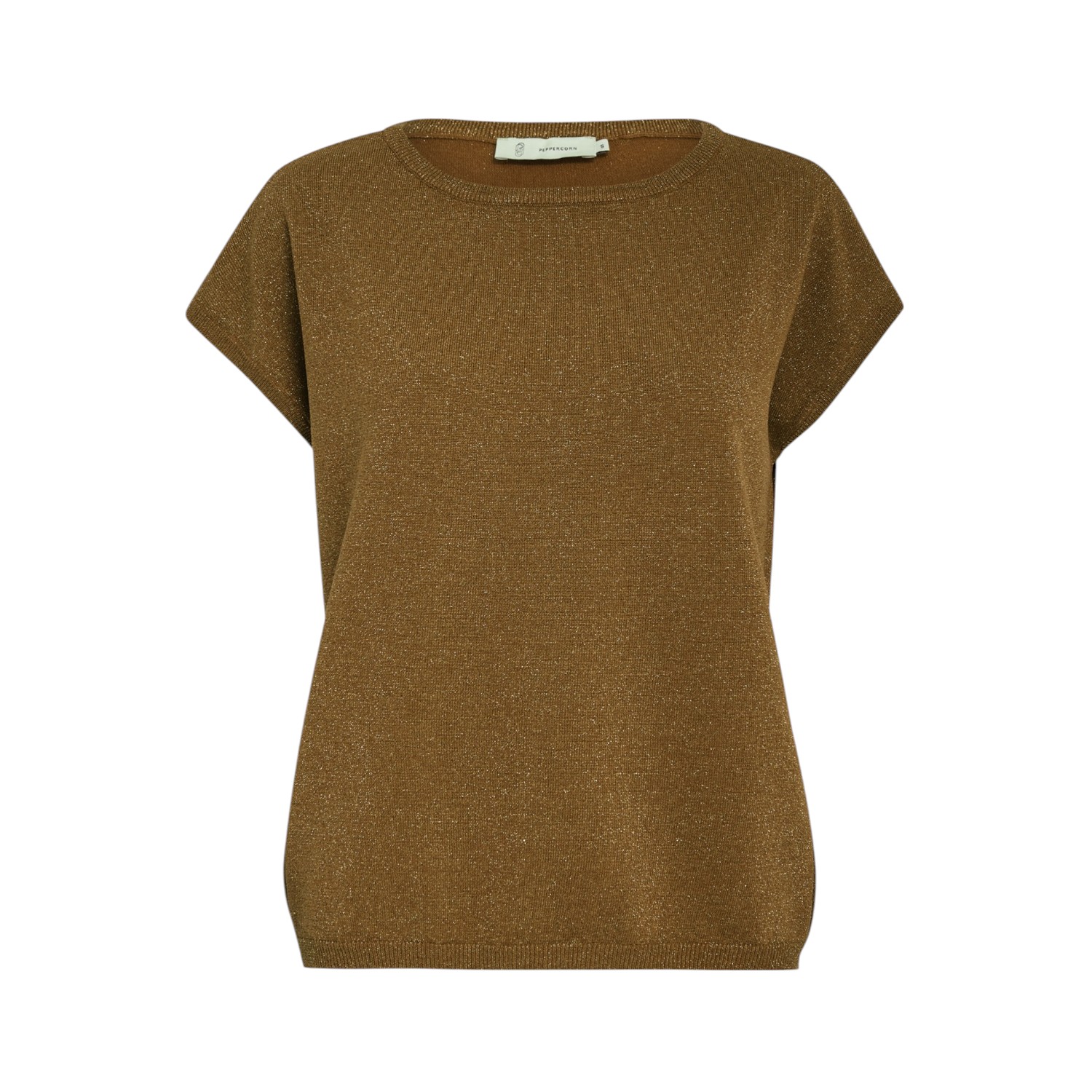 Remi Cap Sleeve Knit Top Tobacco Metallic | Peppercorn