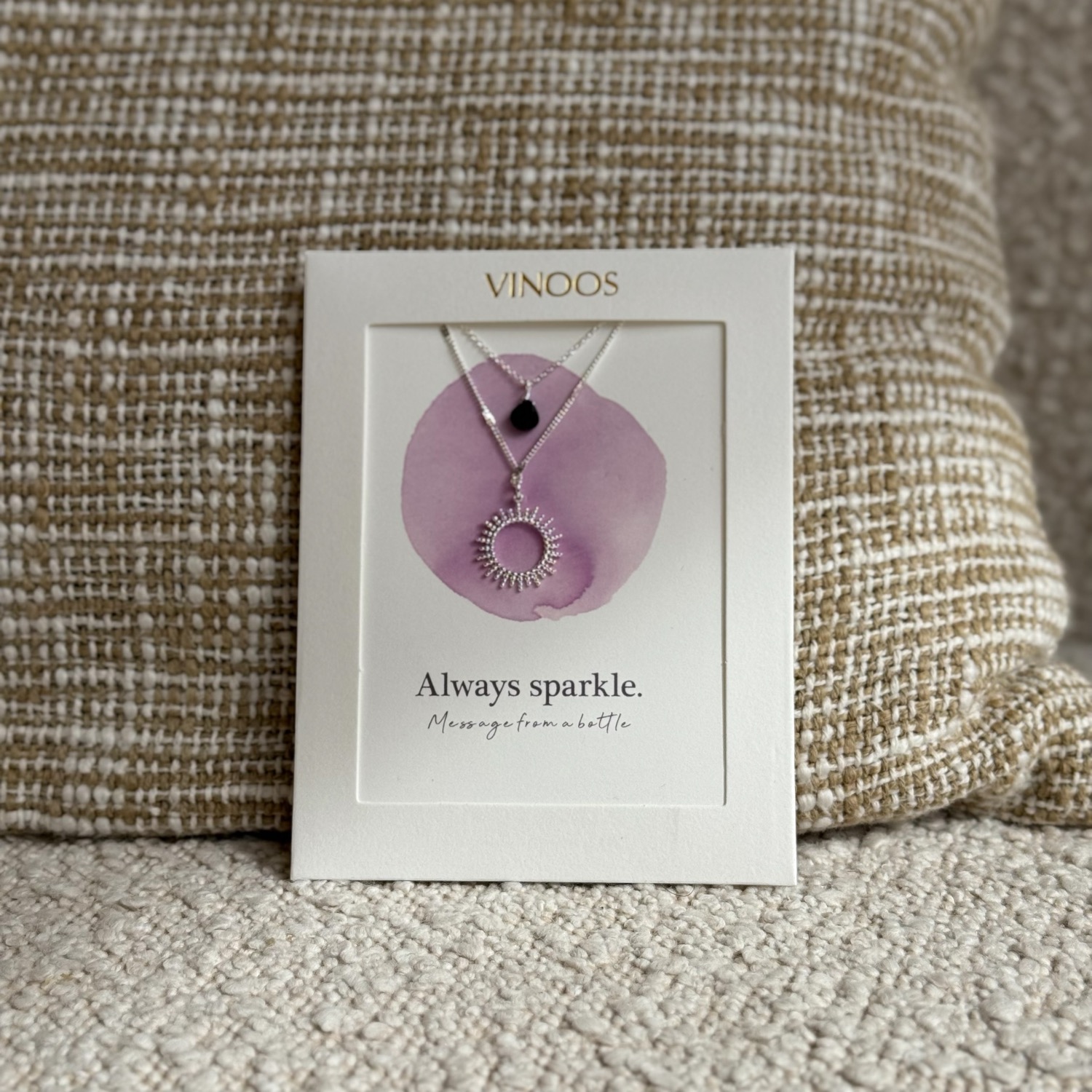 Glass Necklace Always Sparkle Silver | Vinoos