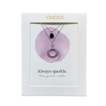 Glass Necklace Always Sparkle Silver | Vinoos