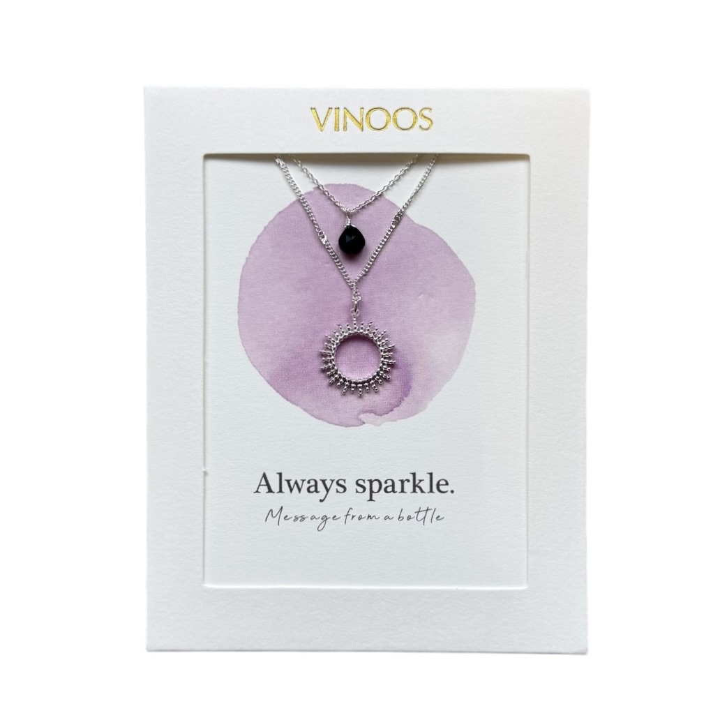Glass Necklace Always Sparkle Silver | Vinoos