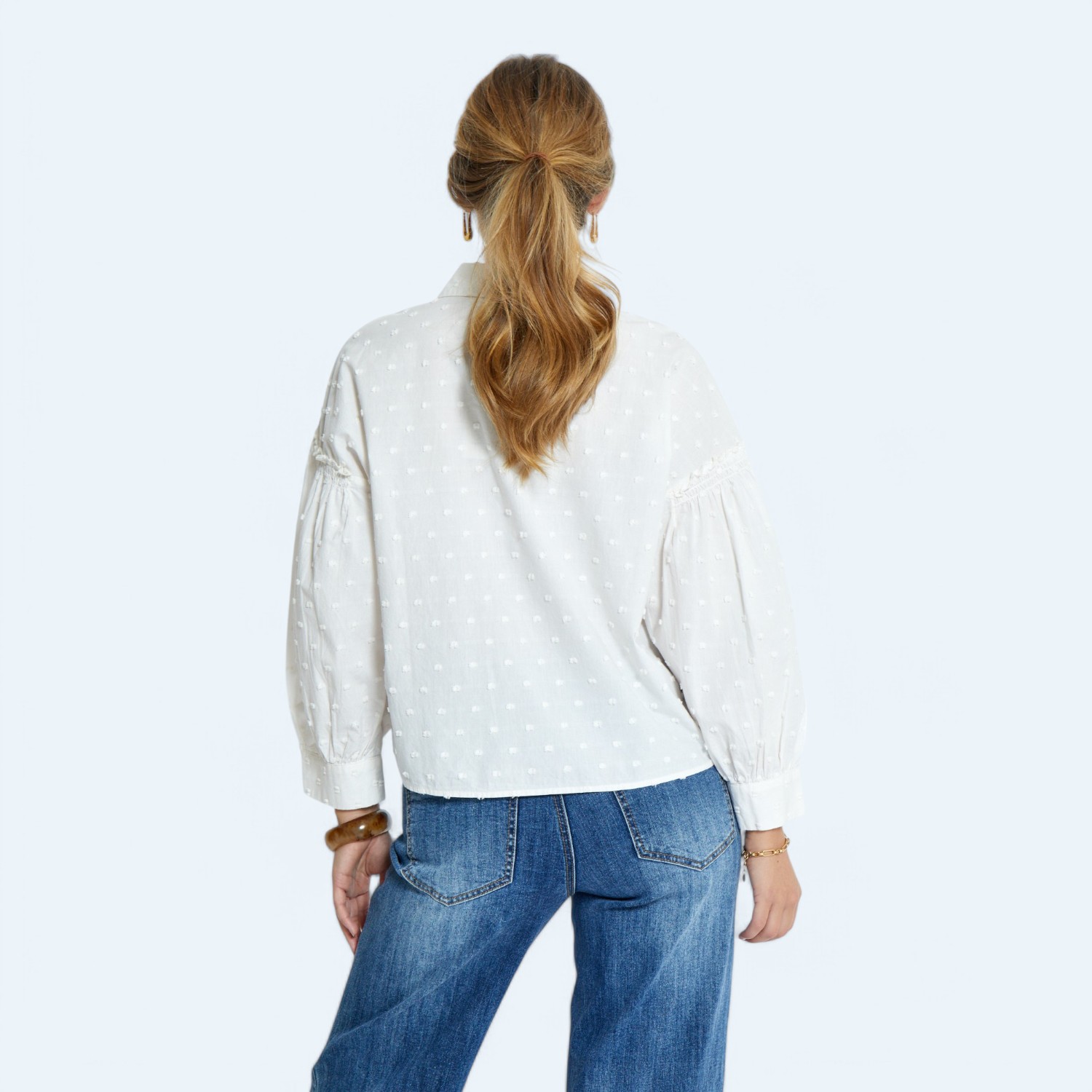 Gelika 3/4 Sleeve Shirt Gardenia | Peppercorn