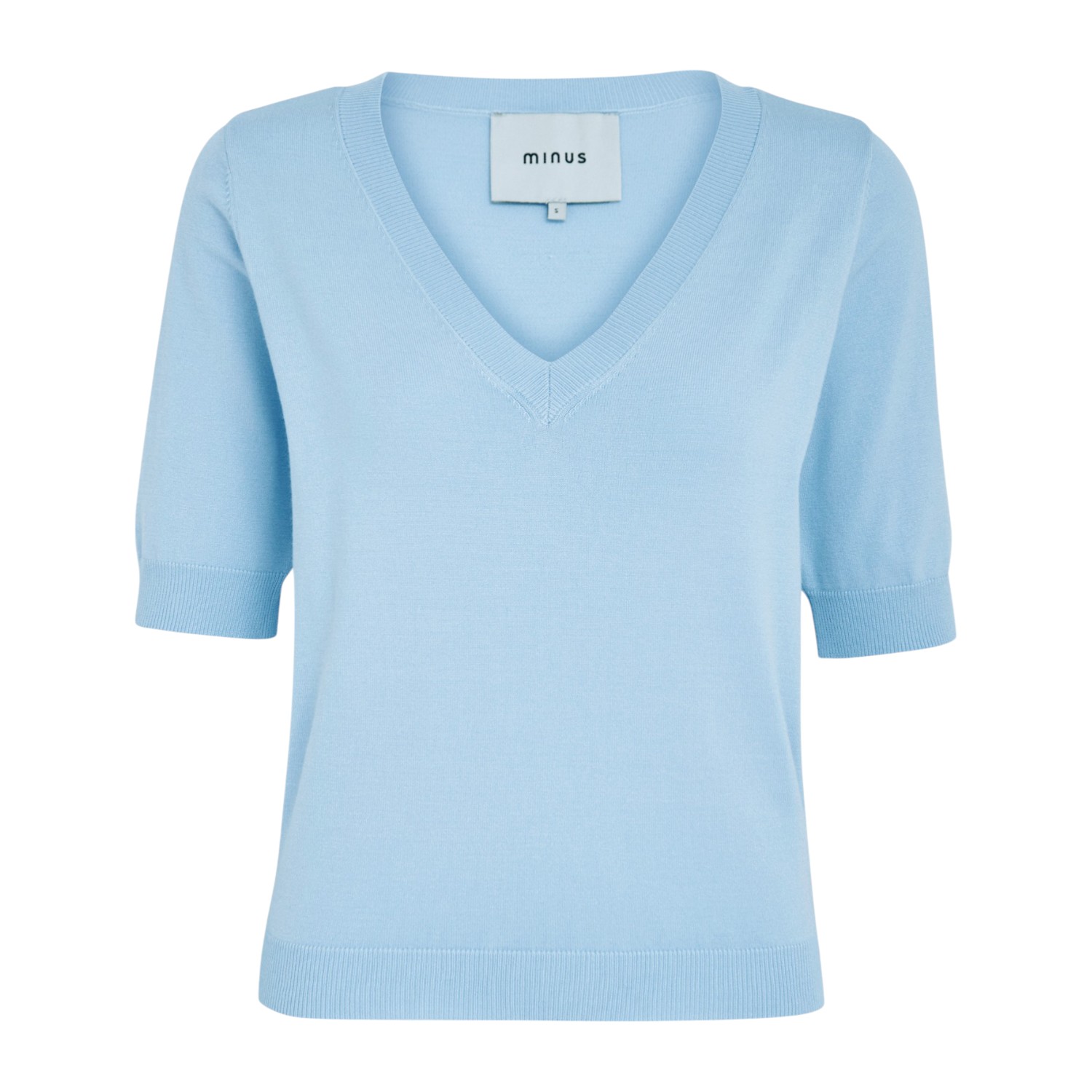 Milla V-Neck Knit Tee Ice Blue | Minus