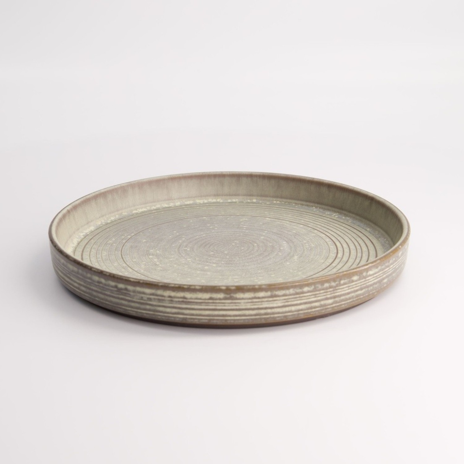 Round Plate Grey with Rim 23cm | Tokyo Design Studio