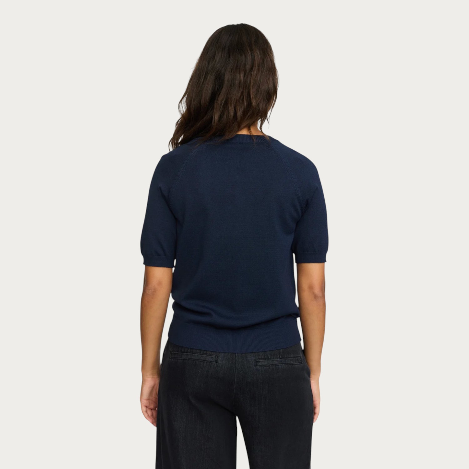 Marla Short Sleeve O-neck Knit Total Eclipse | Soft Rebels