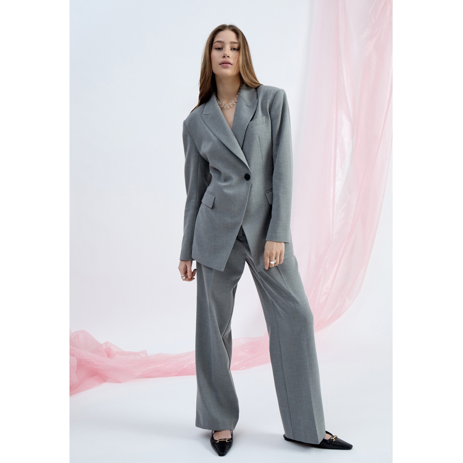 Welma Blazer Light Grey Melange | Minus