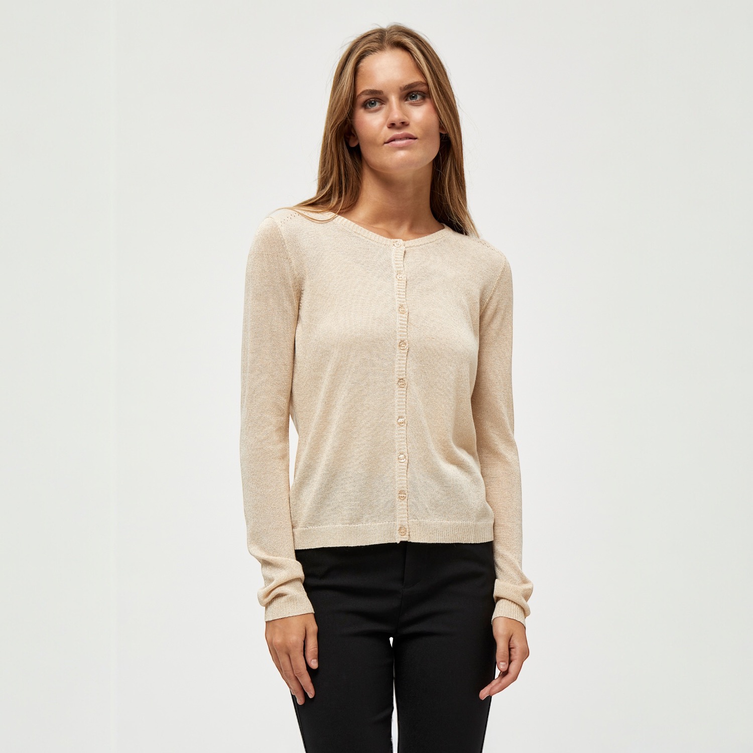 Laura Knit Cardigan Medal Gold Metallic | Minus