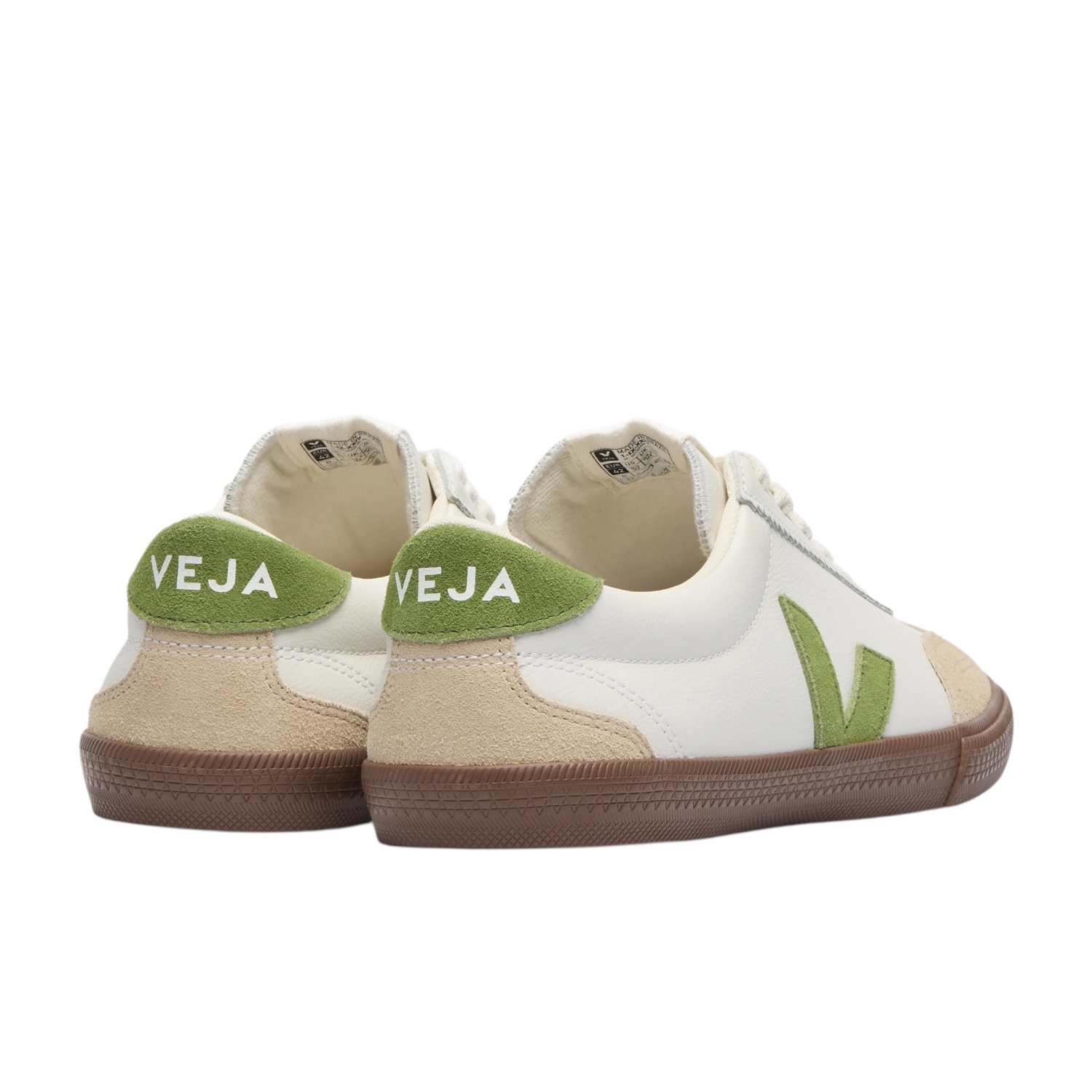 Volley Leather White Kiwi Bark | VEJA - Afbeelding 3