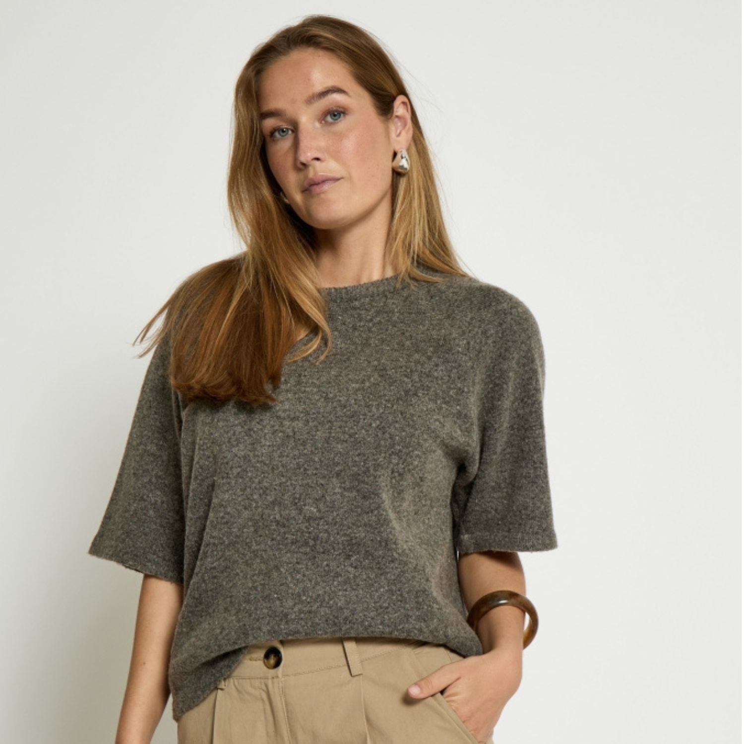 Jody GRS Knit Pullover Fog Sand | Peppercorn