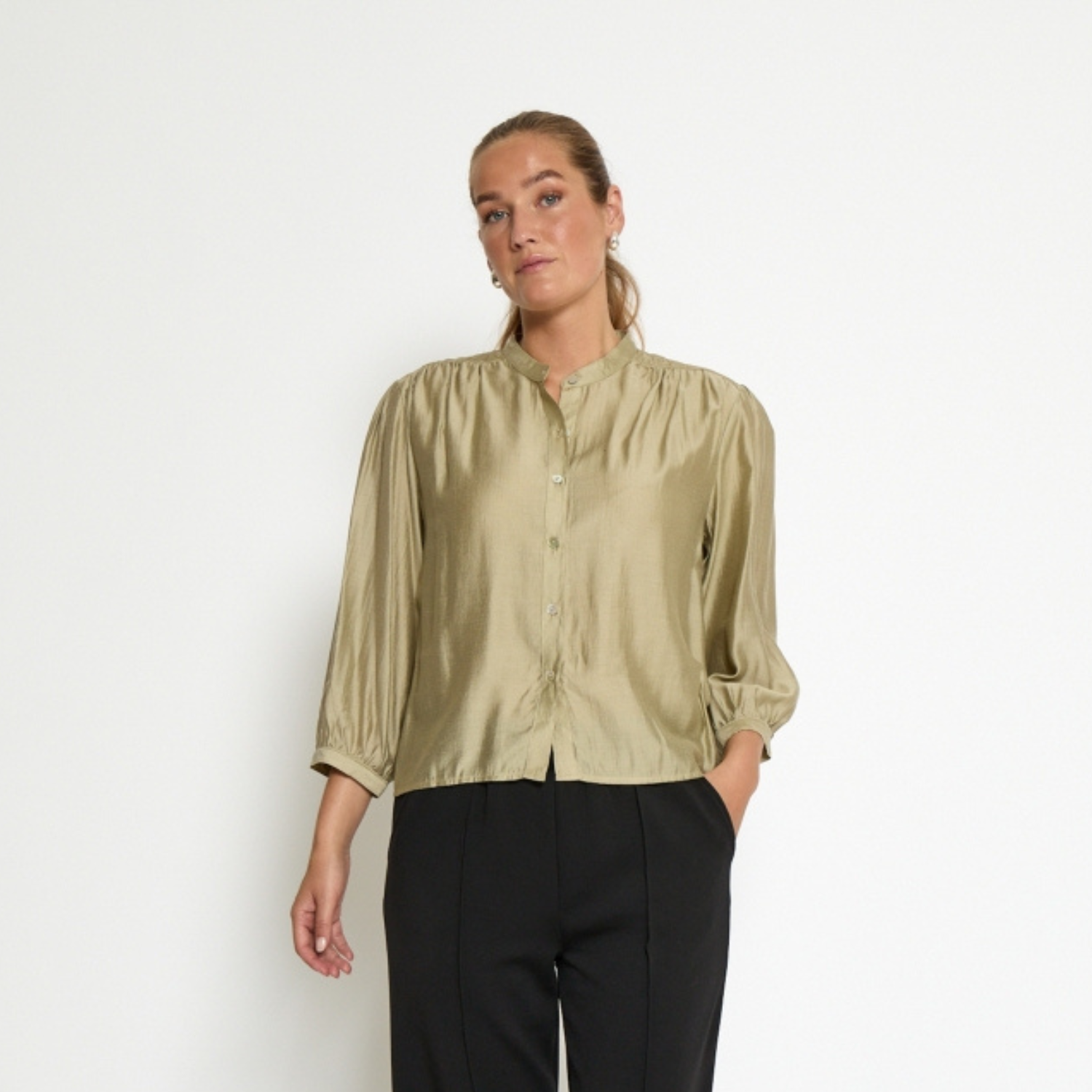 Jinnie Shirt Spray Green | Peppercorn