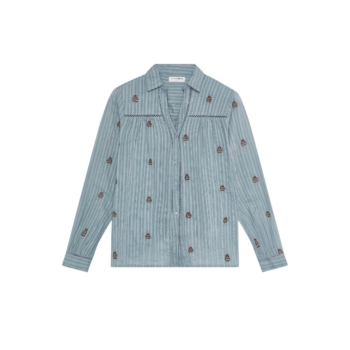 Amrit Blouse Dusty Blue | Maison Hotel