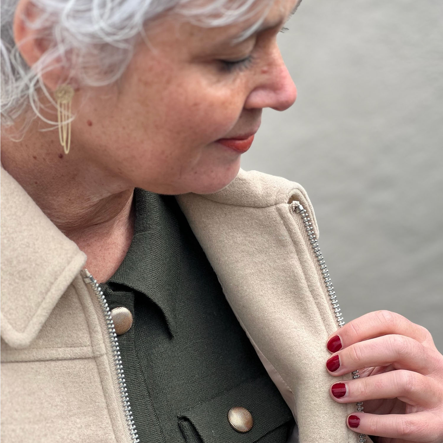 Kaylee half sleeve Cardigan Grape Leaf | Peppercorn
