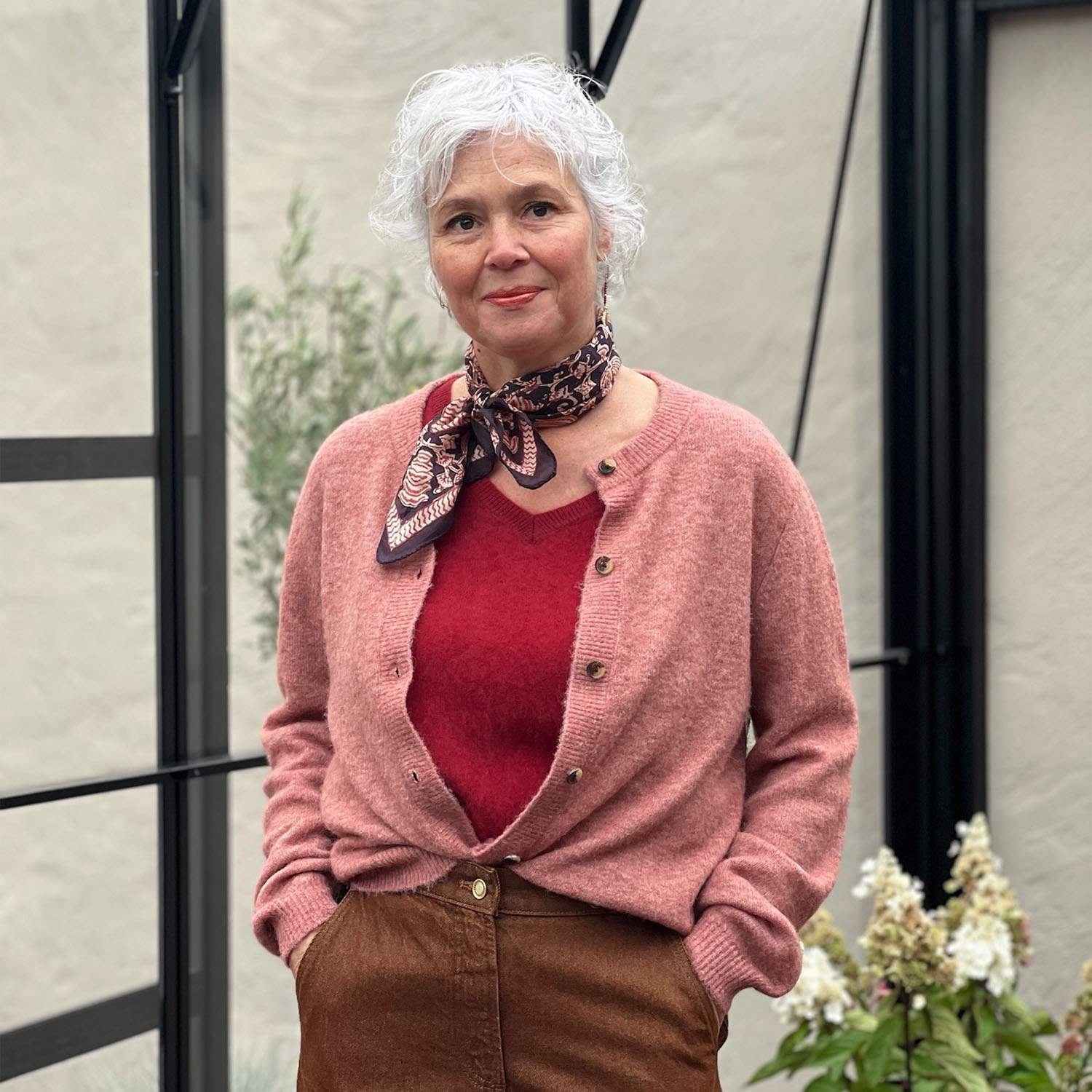 Allison O-neck Cardigan Knit RWS Rose Dawn Melange | Soft Rebels