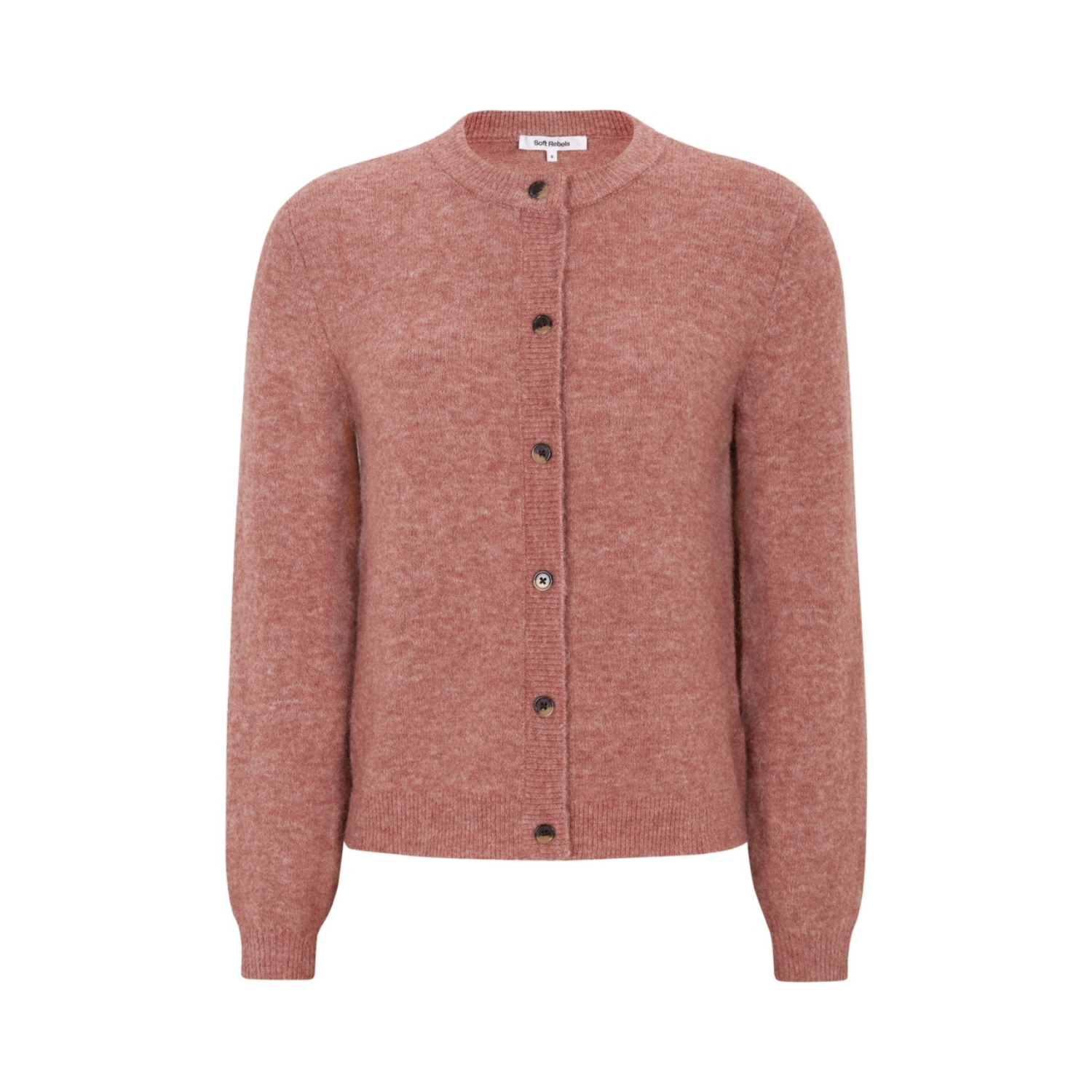 Allison O-neck Cardigan Knit RWS Rose Dawn Melange | Soft Rebels