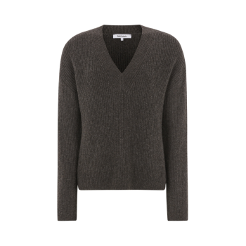 West V-neck Knit Coffee Quartz Melange | Soft Rebels