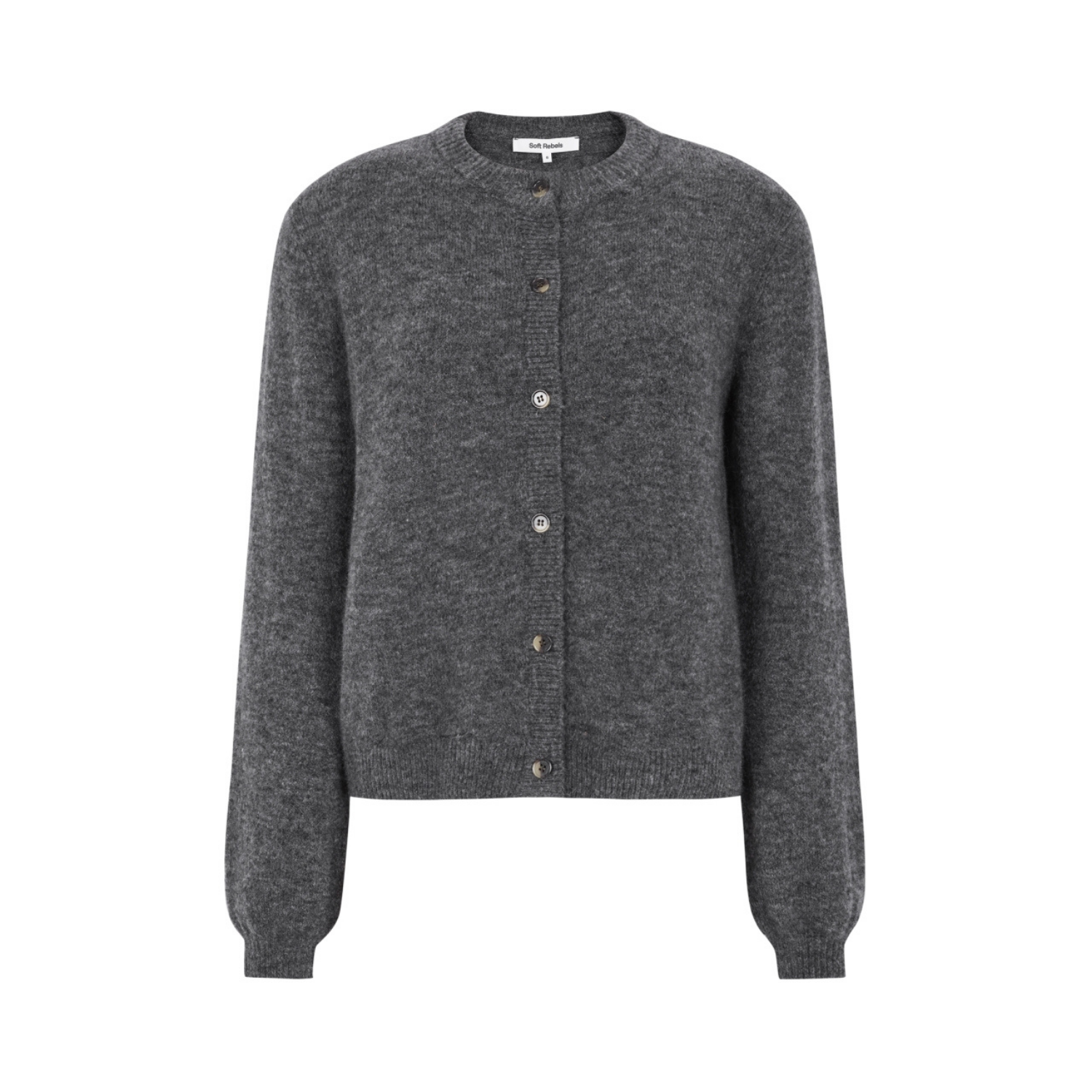 Allison O-neck Cardigan Knit RWS Dark Grey Melange | Soft Rebels