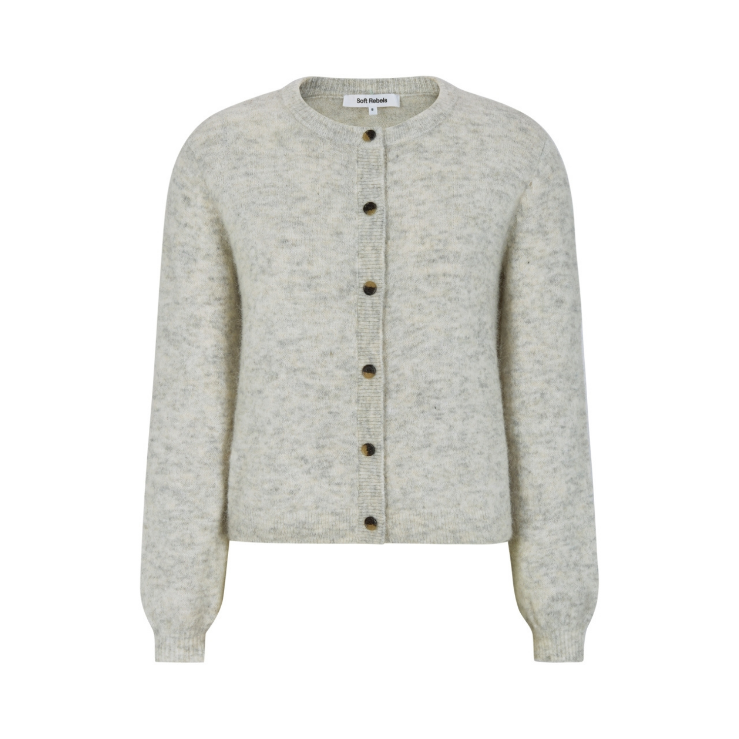 Allison O-neck Cardigan Knit RWS Pumice Stone Mélange | Soft Rebels