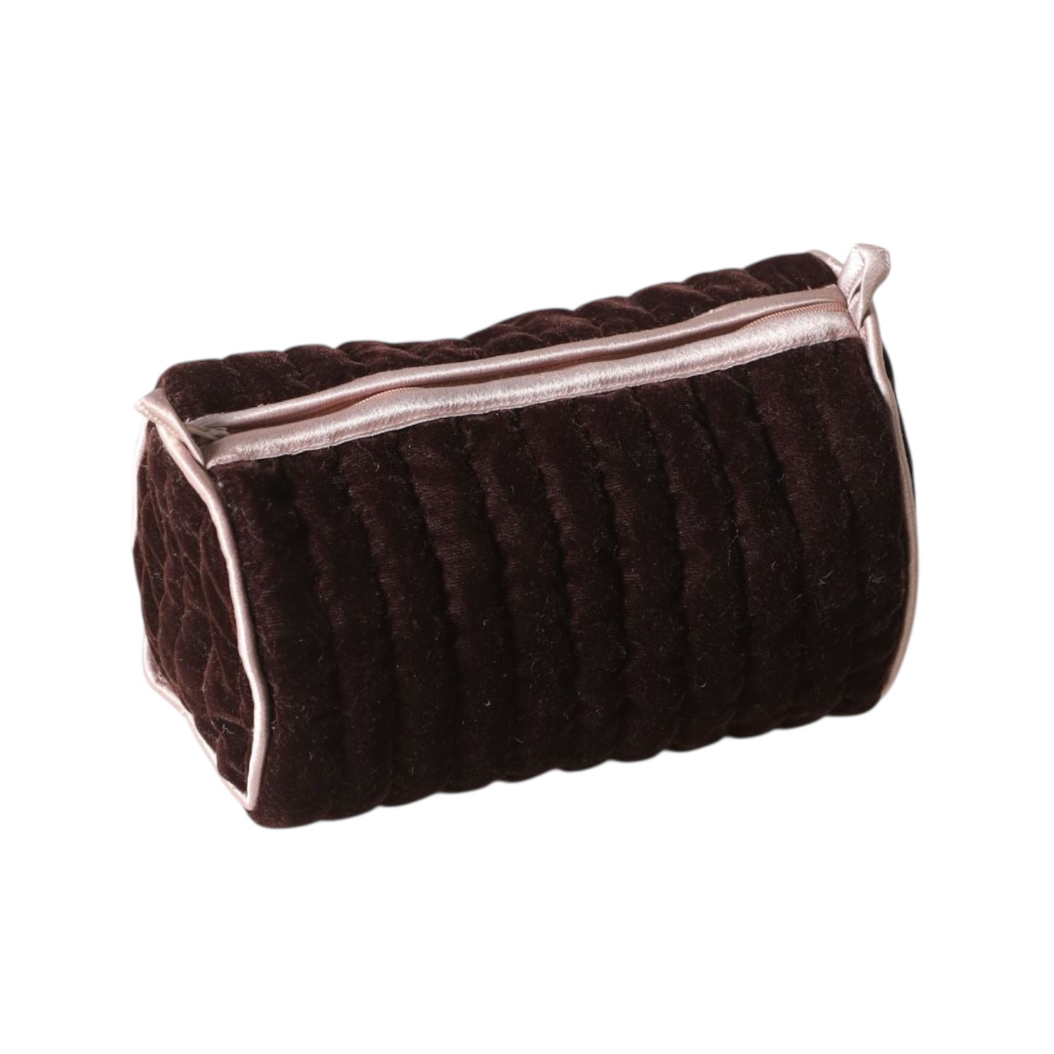 Jewelry pouch quilted deep brown velvet | Muja Juma