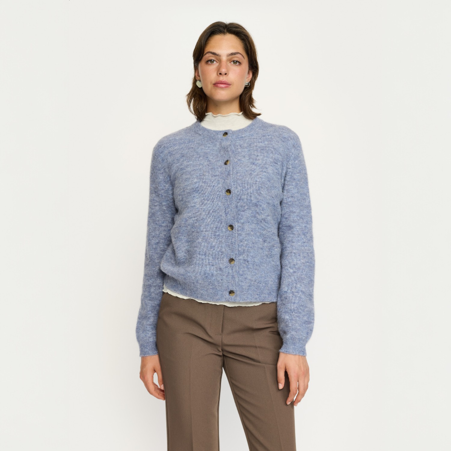 Allison O-neck Cardigan Knit RWS Overture Melange | Soft Rebels