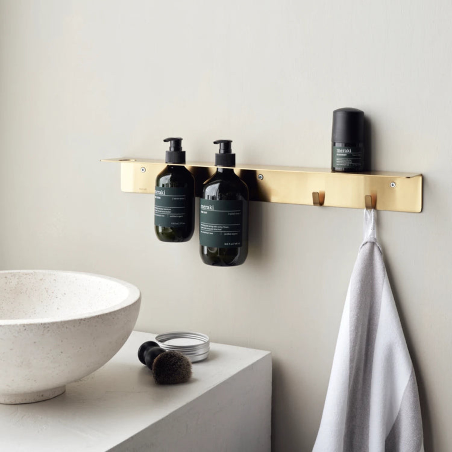 Bottle Hanger with Hooks Brushed brass finish | Meraki