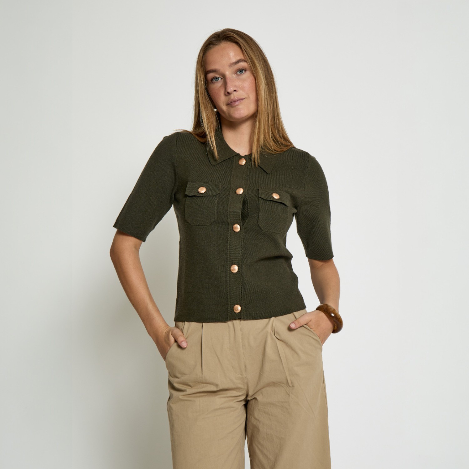 Kaylee half sleeve Cardigan Grape Leaf | Peppercorn