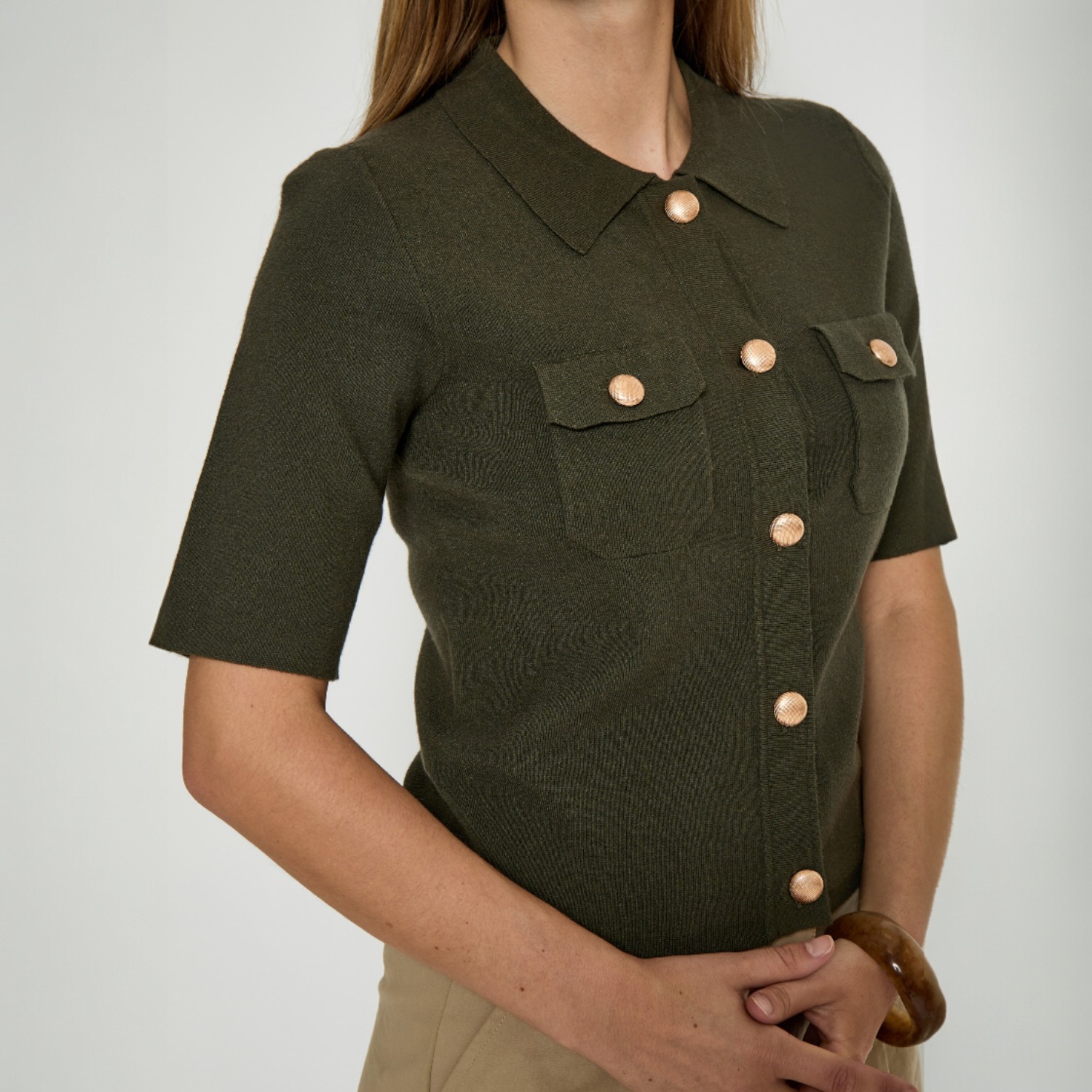 Kaylee half sleeve Cardigan Grape Leaf | Peppercorn