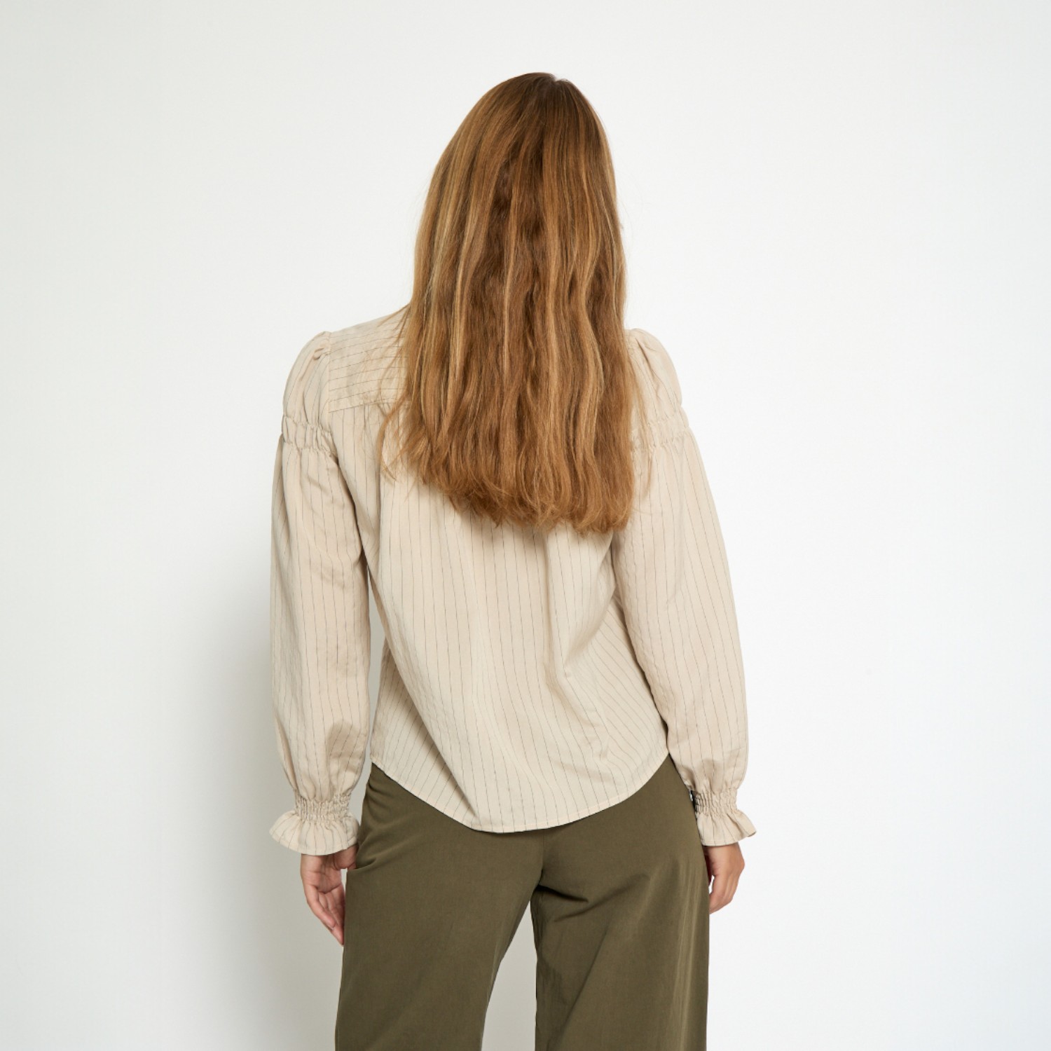 Lina Shirt Fog Sand Stripe | Peppercorn