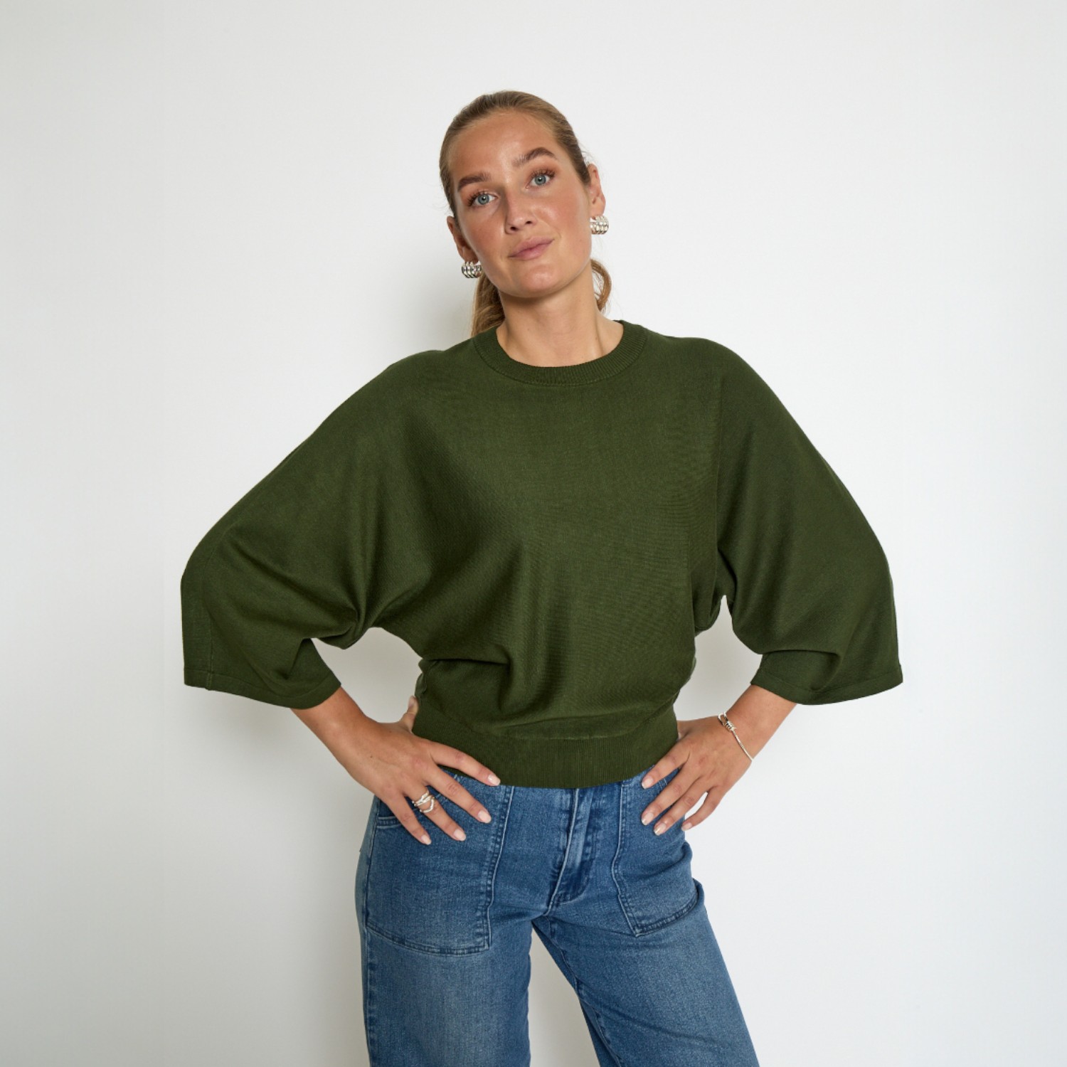 Tess Knit T-Shirt Rifle Green | Minus