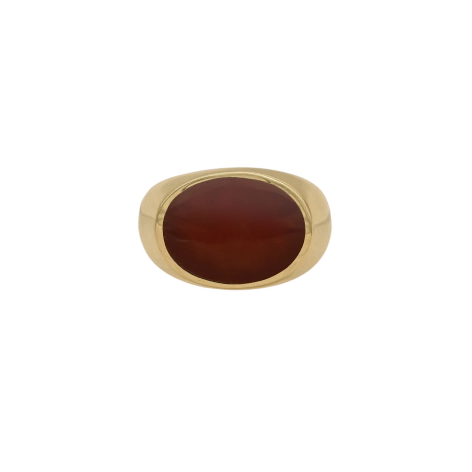 Golden signet ring Carnelian | Adorn