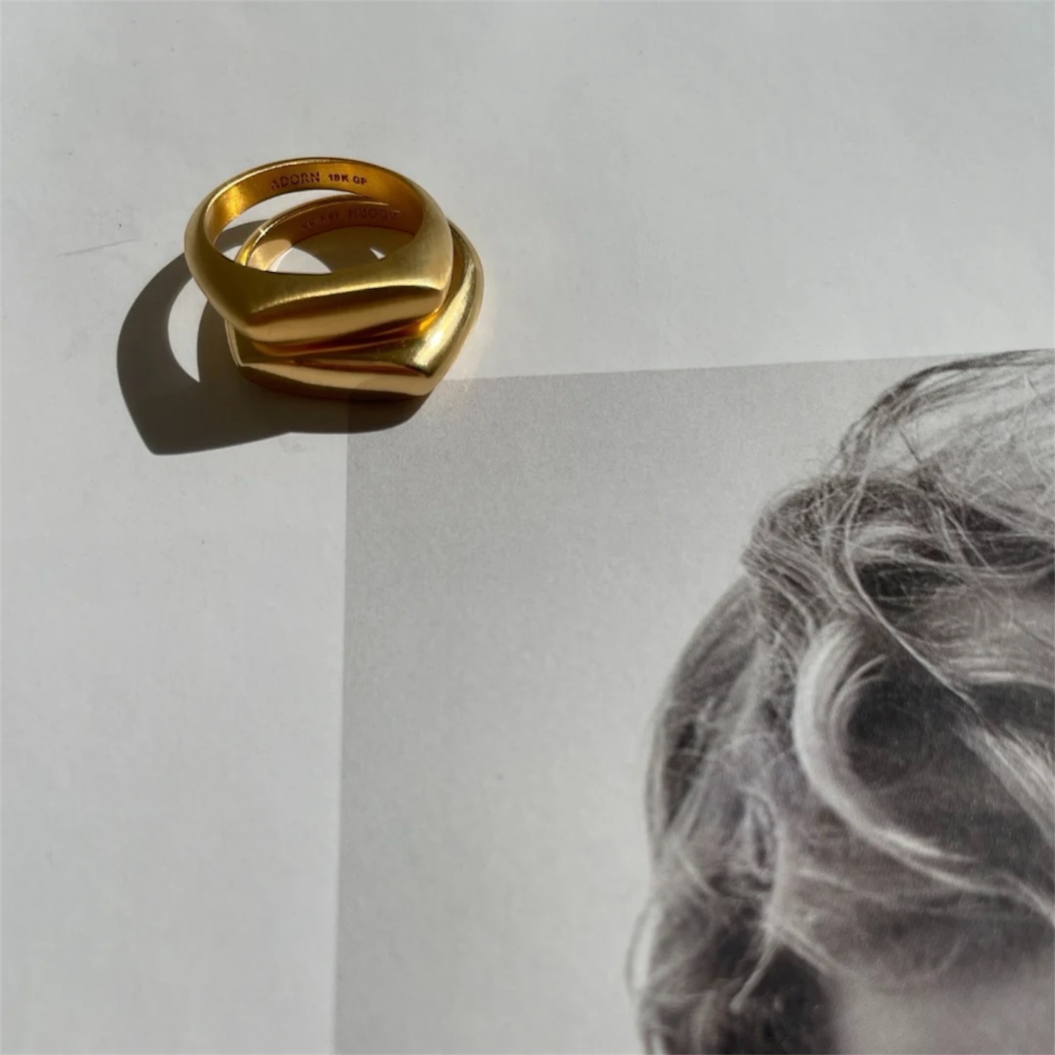 Gold-Vermeil ring / baguette
