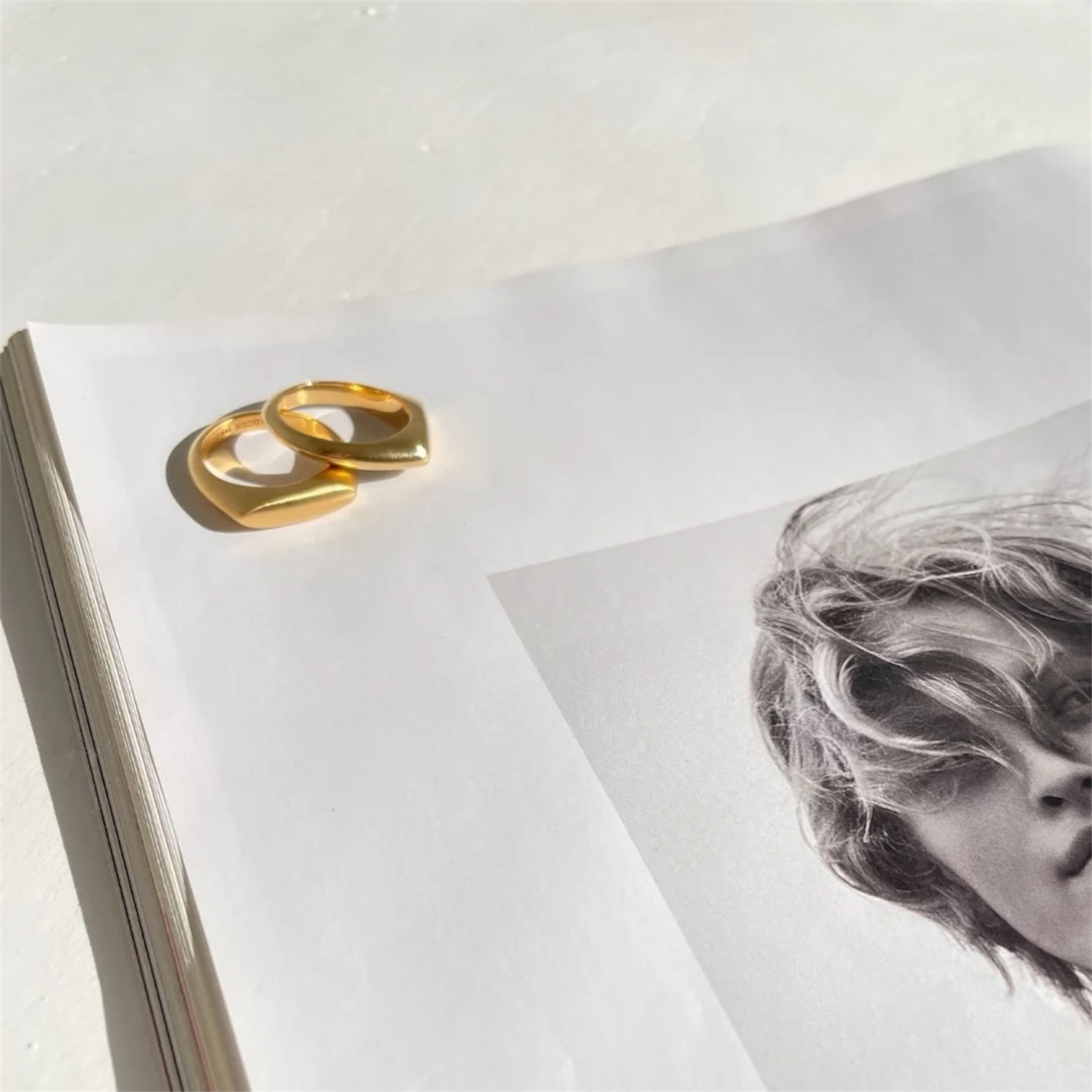 Gold-Vermeil ring / baguette