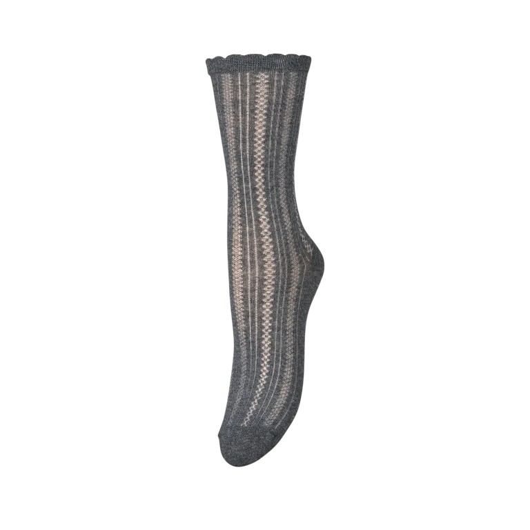 Crochia Cotta Sock Dark Grey Melange | Becksöndergaard