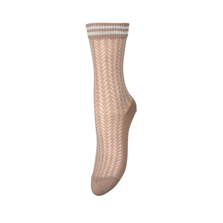 Zilla Sock Fungi Brown/Birch White | Becksöndergaard